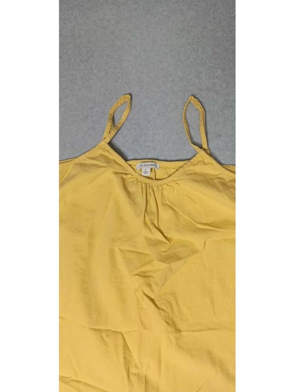 Free Assembly Sleeveless Linen Blend Blouse Womens Size Large Yellow Adjustable - Picture 7 of 11